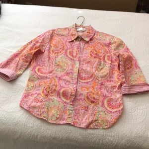 Playful pink paisley blouse